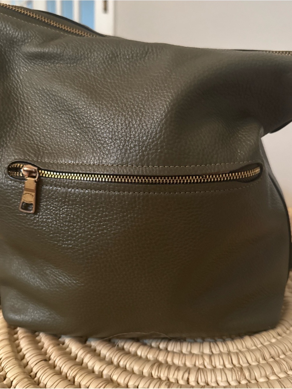 Coach Olive Green Pebbled Leather Crossbody with Gold Logo - Picture 2 of 11